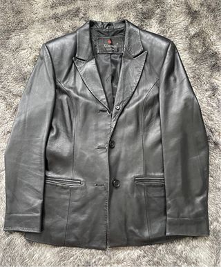 Americana/Chaqueta, Cuero Natural Xinmei Talla S