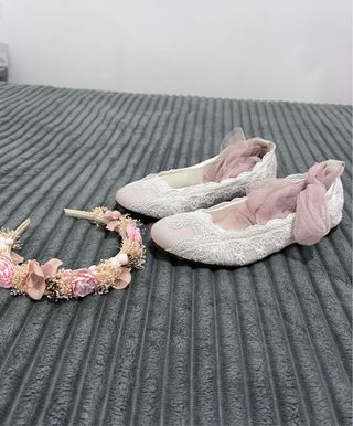 Vestido Comunión Rosa y Blanco