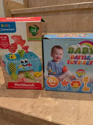 Pack Juguetes Bebé: Mesa Trabajo y Sonajeros