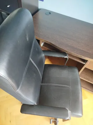 Escritorio y Silla Oficina Negro/Marrón