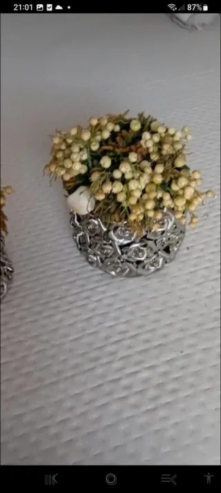 Piantine shabby in metallo e pietra