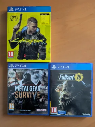 Lote 3 Juegos PS4: Cyberpunk, Metal Gear, Fallout