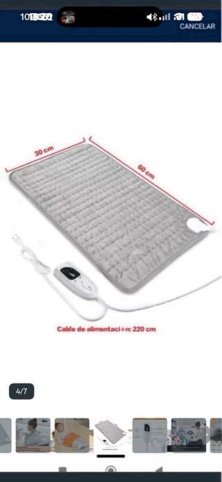 Manta Eléctrica Calefactora Gris