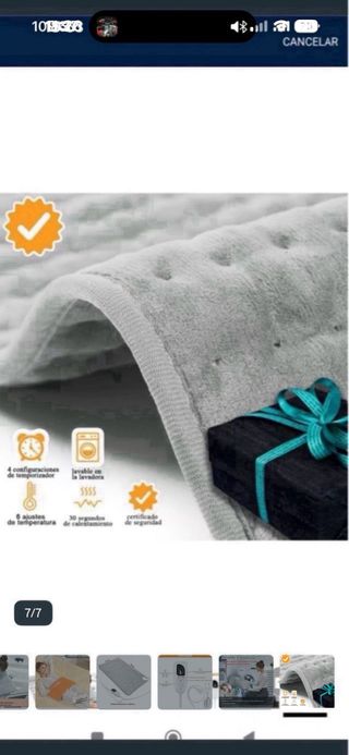 Manta Eléctrica Calefactora Gris