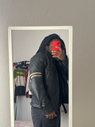 Casaco de pele para mota