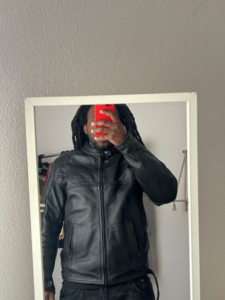 Casaco de pele para mota