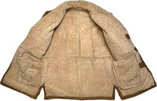 Cappotto montone Vintage in vera pelle camoscio