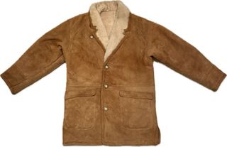 Cappotto montone Vintage in vera pelle camoscio