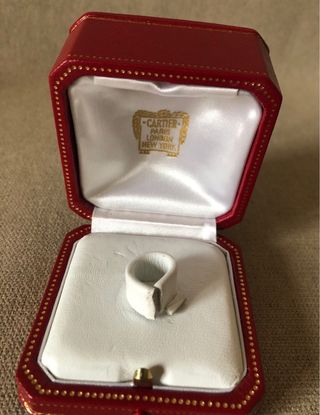 Scatola Cartier Gioiello Pelle Rossa