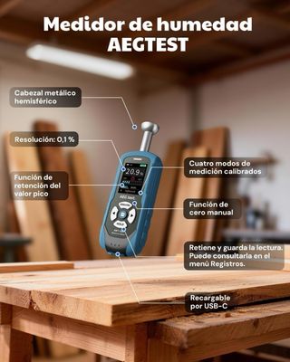 NUEVO! Medidor Humedad AEG AWT-590 Sin Pin