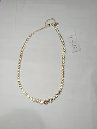 M512 Collana girocollo inox oro con pietre luccica