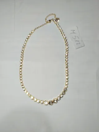 M512 Collana girocollo inox oro con pietre luccica