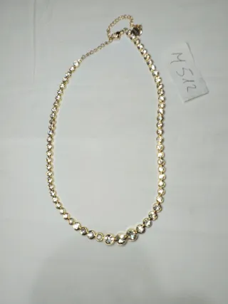 M512 Collana girocollo inox oro con pietre luccica