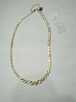 M512 Collana girocollo inox oro con pietre luccica