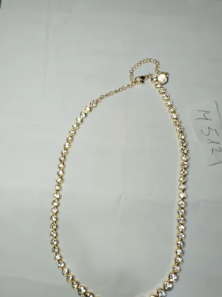 M512 Collana girocollo inox oro con pietre luccica