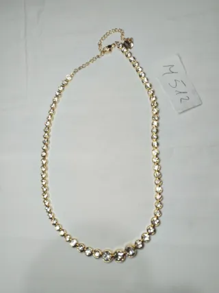 M512 Collana girocollo inox oro con pietre luccica
