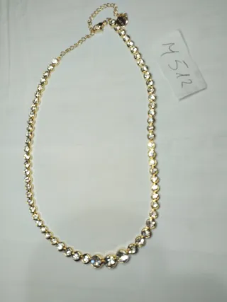 M512 Collana girocollo inox oro con pietre luccica