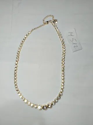 M512 Collana girocollo inox oro con pietre luccica