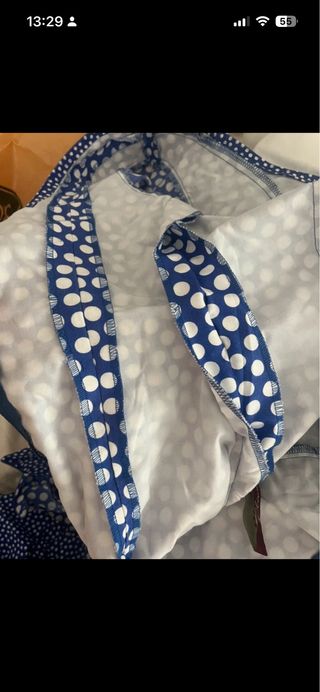 Vestido Flamenca Lunares Azul y Blanco