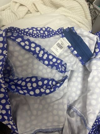 Vestido Flamenca Lunares Azul y Blanco