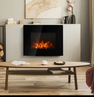 Chimenea Eléctrica Moderna Negra