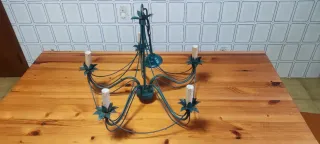 Lámpara colgante verde estilo candelabro