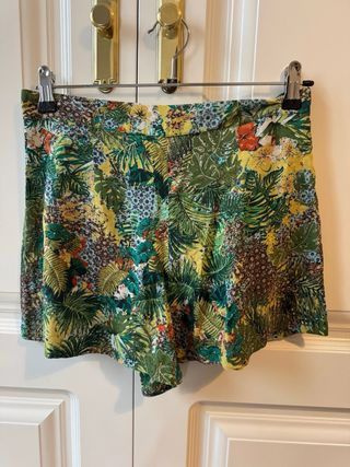 Shorts Mango estampado tropical verde