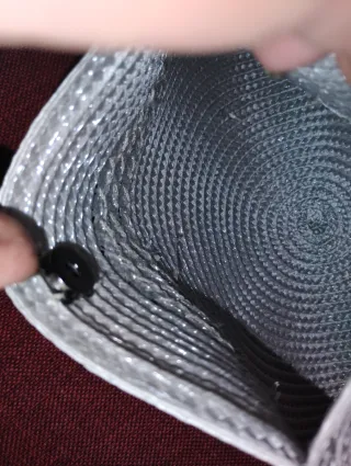 Bolso abanico gris plata