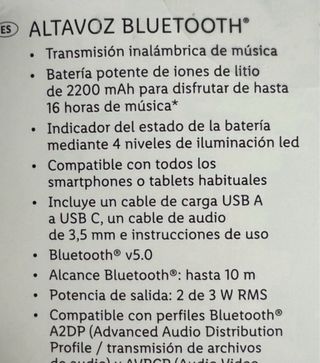 Altavoz Bluetooth Nuevo Blanco Caja Original