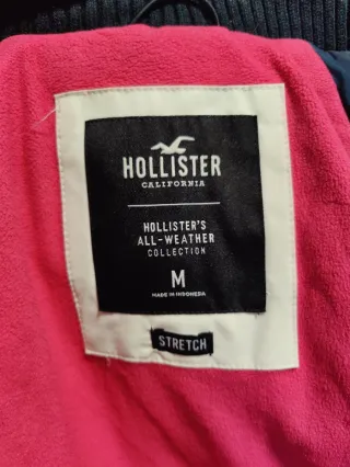 Chaqueta Hollister entretiempo azul y rosa