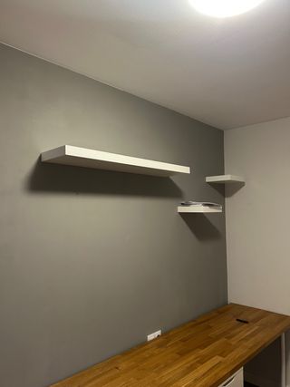 Escritorio oficina madera y cajonera blanca