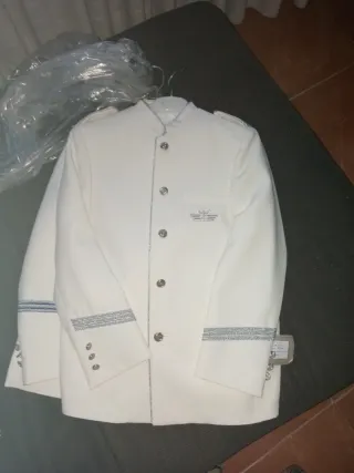 Traje Comunión Niño Blanco/Plata