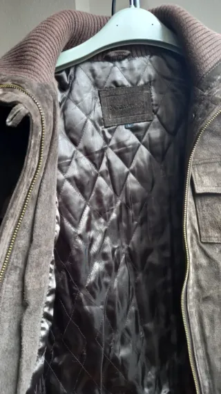 Cazadora de cuero marrón mujer