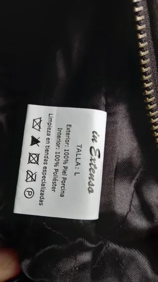 Cazadora de cuero marrón mujer