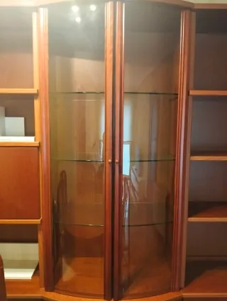 Mobile soggiorno vetrina modulare in legno massello