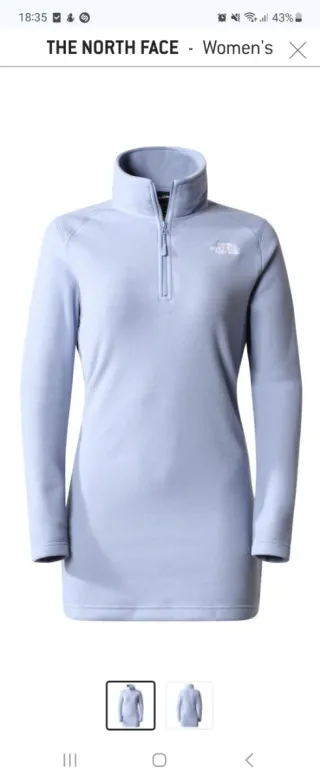 The North Face Vestido Polar Gris Azulado ETIQUETA