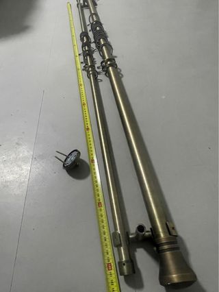 Conjunto doble barra cortina bronce.