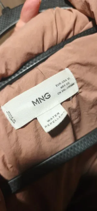 Abrigo acolchado rosa Mango T-XL