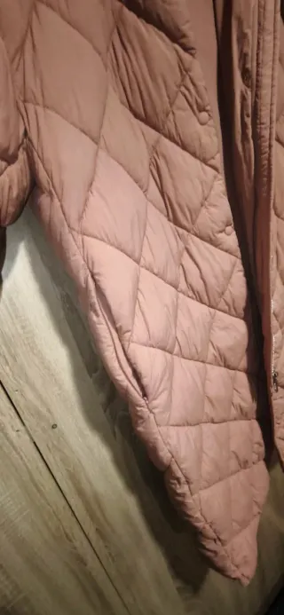 Abrigo acolchado rosa Mango T-XL