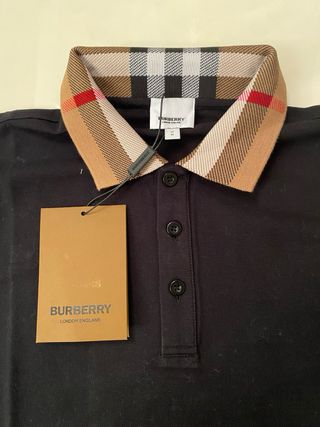 Polo Burberry Uomo Nero Taglia M Nuova