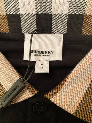 Polo Burberry Uomo Nero Taglia M Nuova