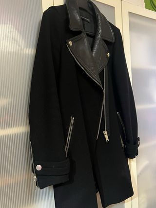 Abrigo Zara Negro Piel