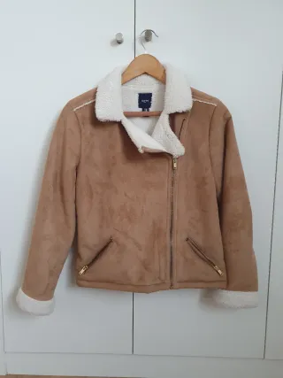 Abrigo niña Gap marrón y blanco 160cm (160/80)