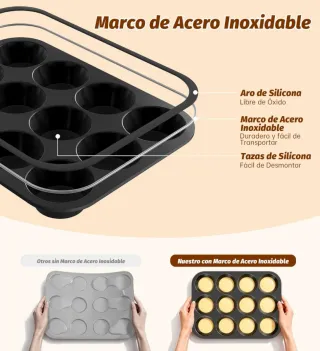 Molde silicona 12 magdalenas