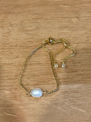Pulsera dorada ajustable perla cultivada