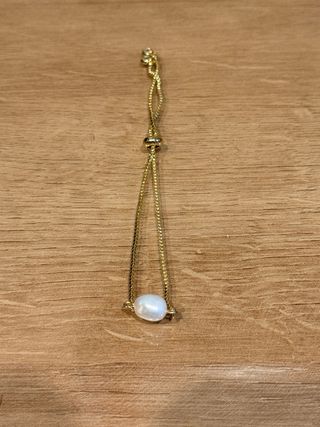 Pulsera dorada ajustable perla cultivada