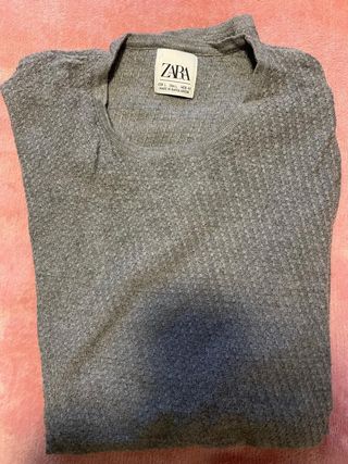 Jersey de punto gris con cremallera