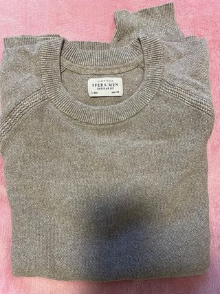 Jersey de punto gris con cremallera