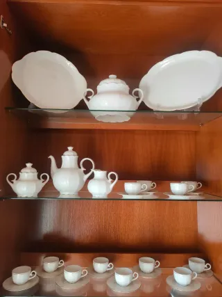 Juego de café y fuentes Santa Clara porcelana