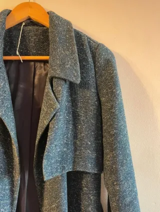 Abrigo/gabardina punto algodón azul